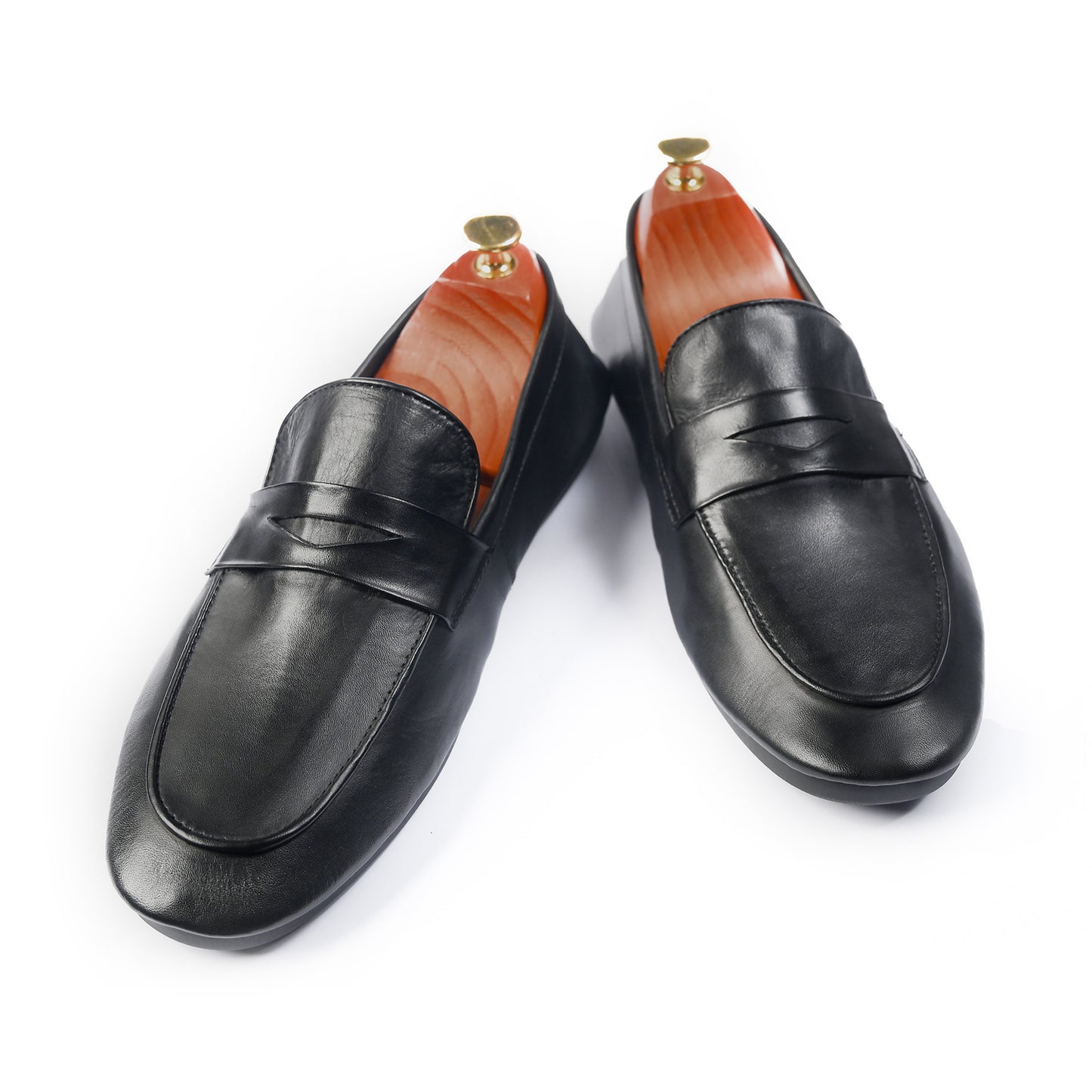 BLACK ANILINE LEATHER MOCCASIN