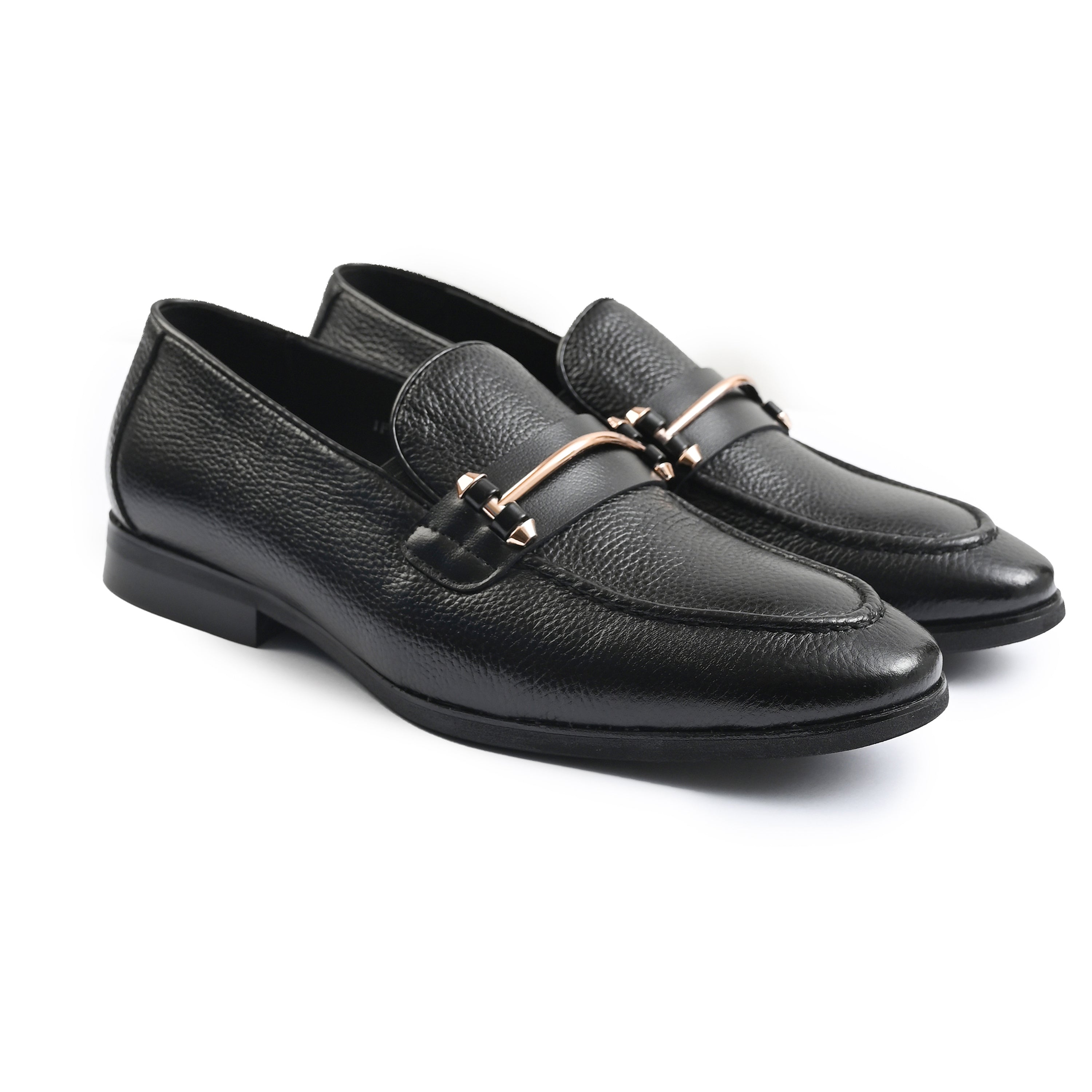 BLACK MILT TEXTURED SHOES