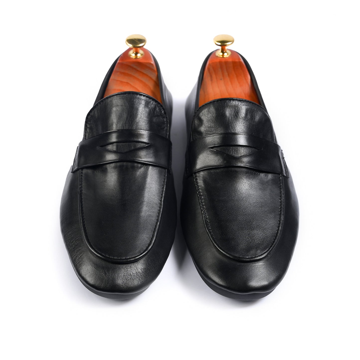 BLACK ANILINE LEATHER MOCCASIN