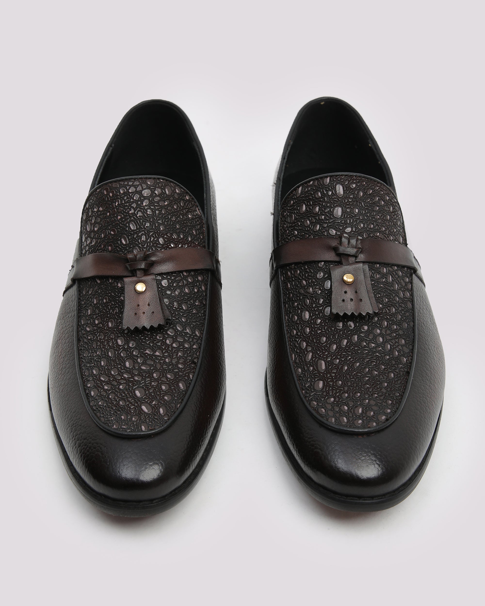 Maroon Embossed Leather Shoes