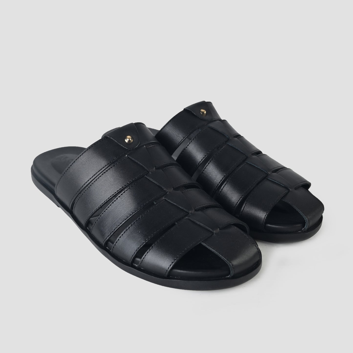 MULTI STRAP LEATHER SLIPPER