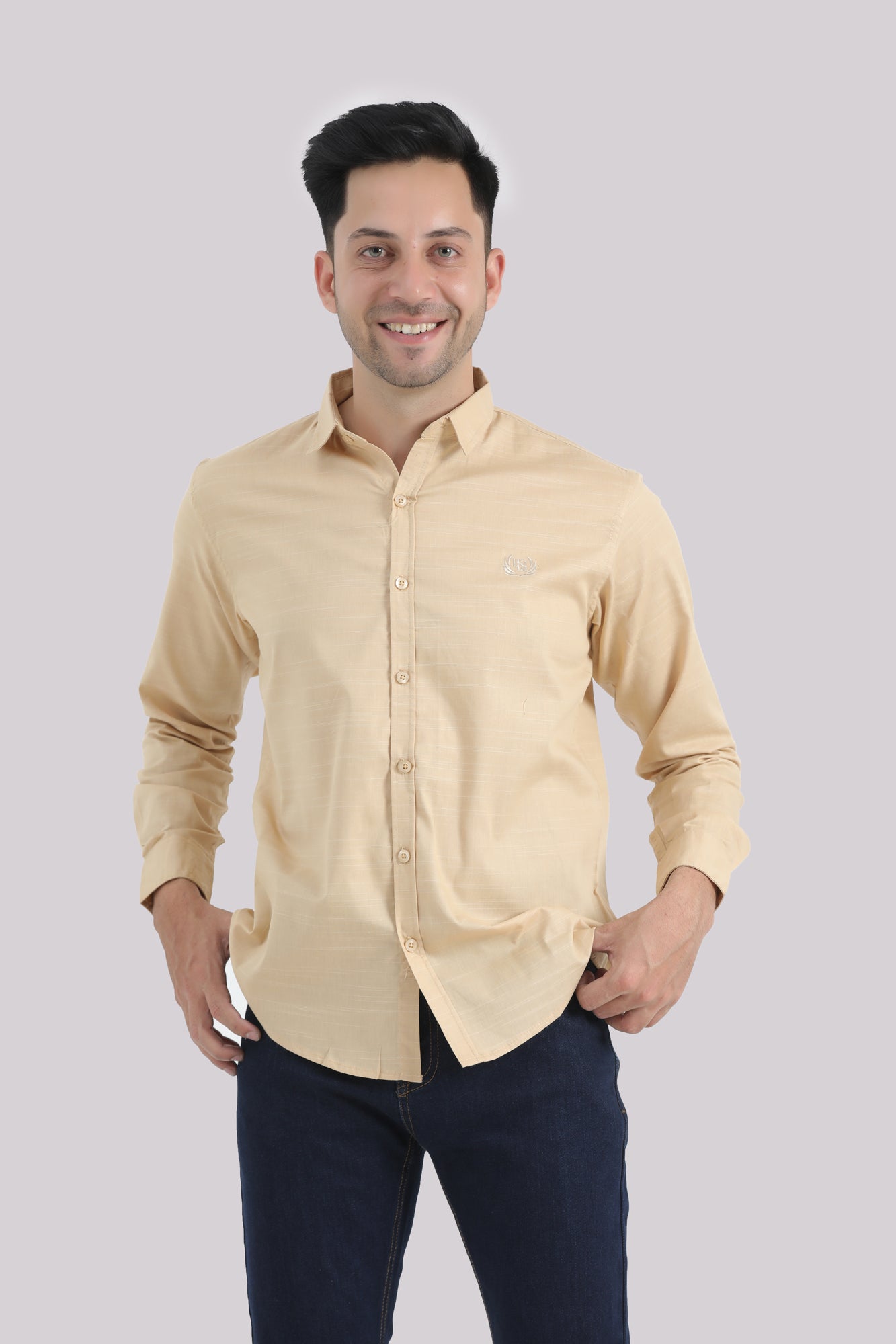 Textured Basic Cotton Shirt