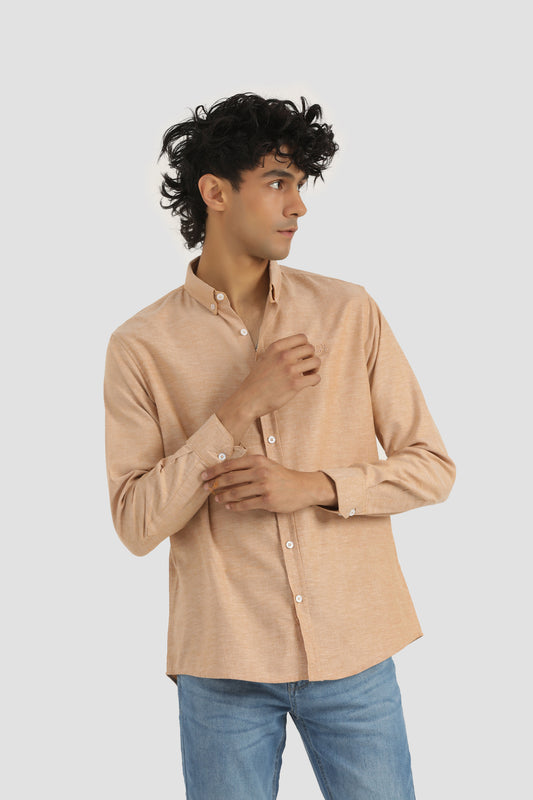 BROWN BASIC COTTON SHIRT