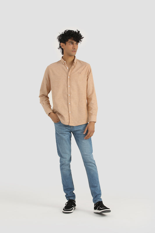 BROWN BASIC COTTON SHIRT