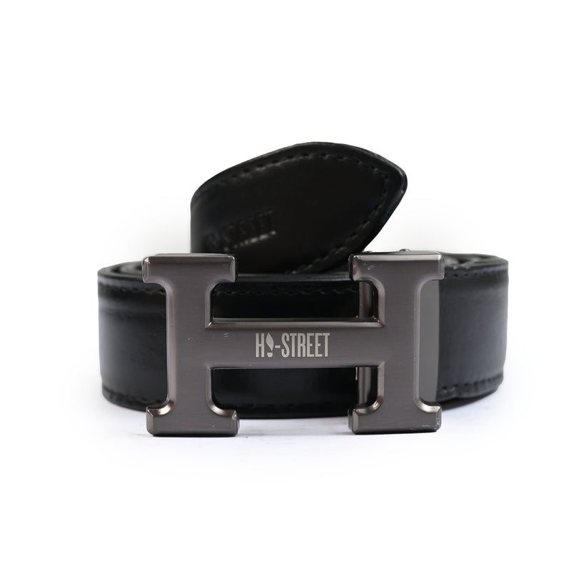 BLACK ANILINE LEATHER BELTT