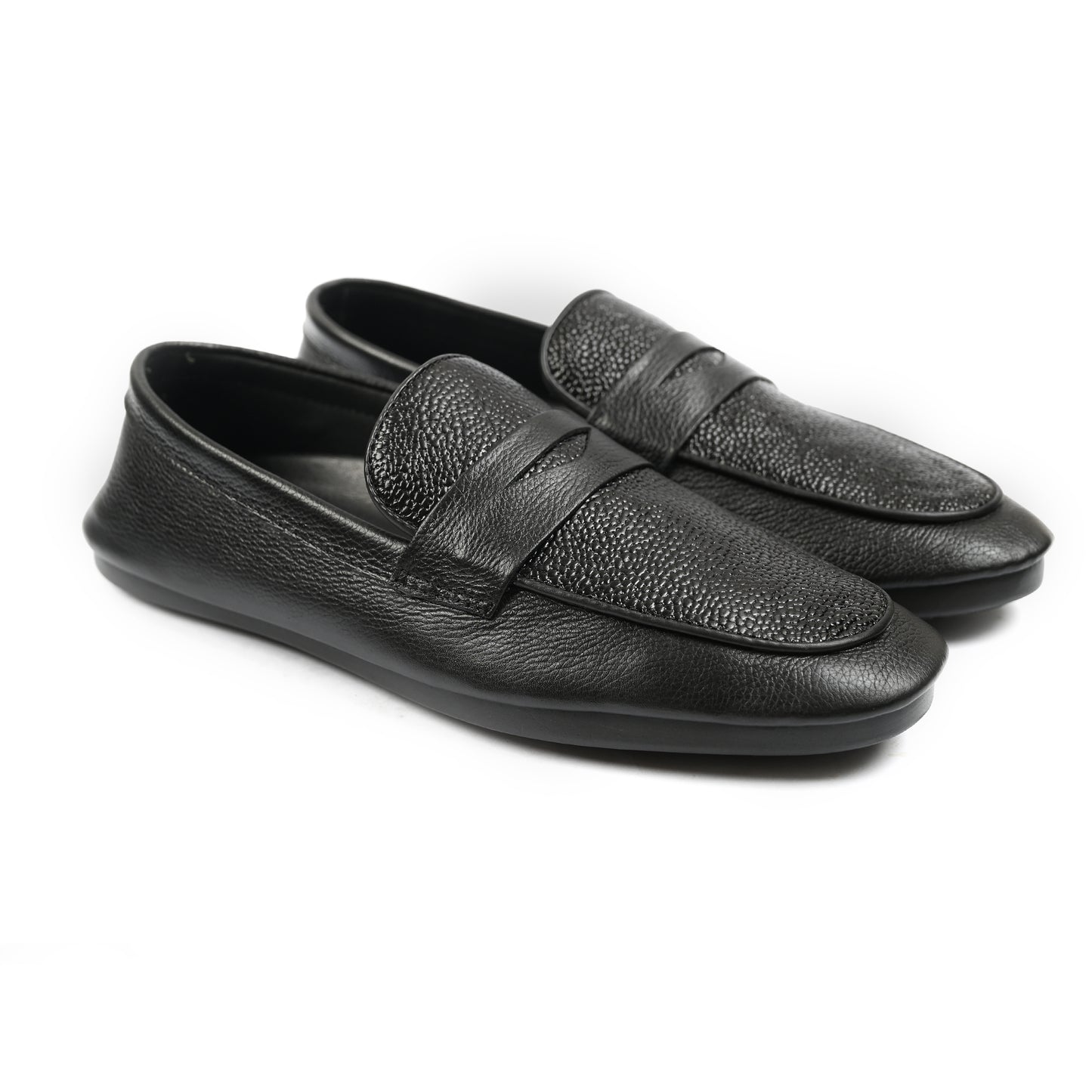 SOFT TEXTURED LEATHER LOAFERS
