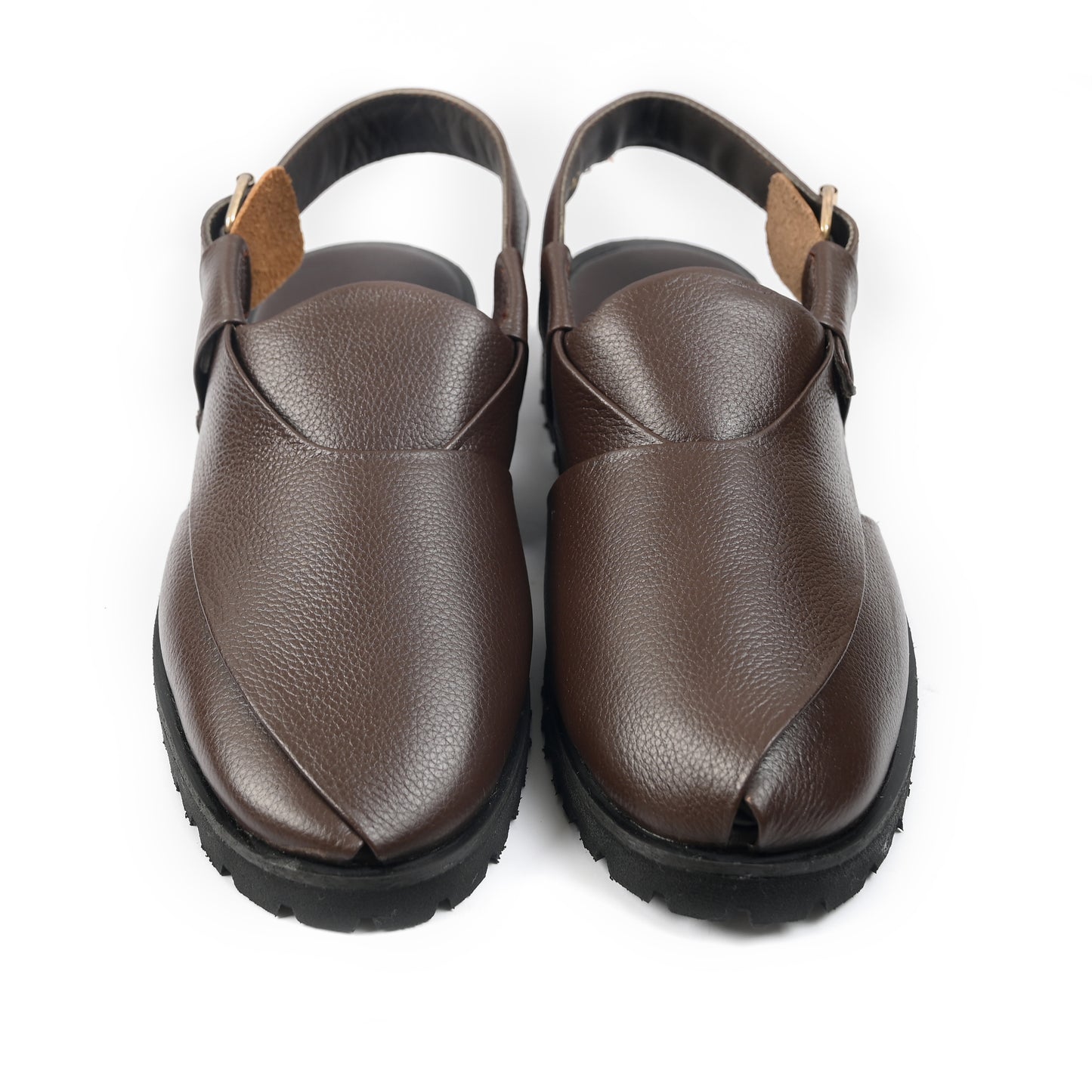 BROWN MILT LEATHER SANDAL