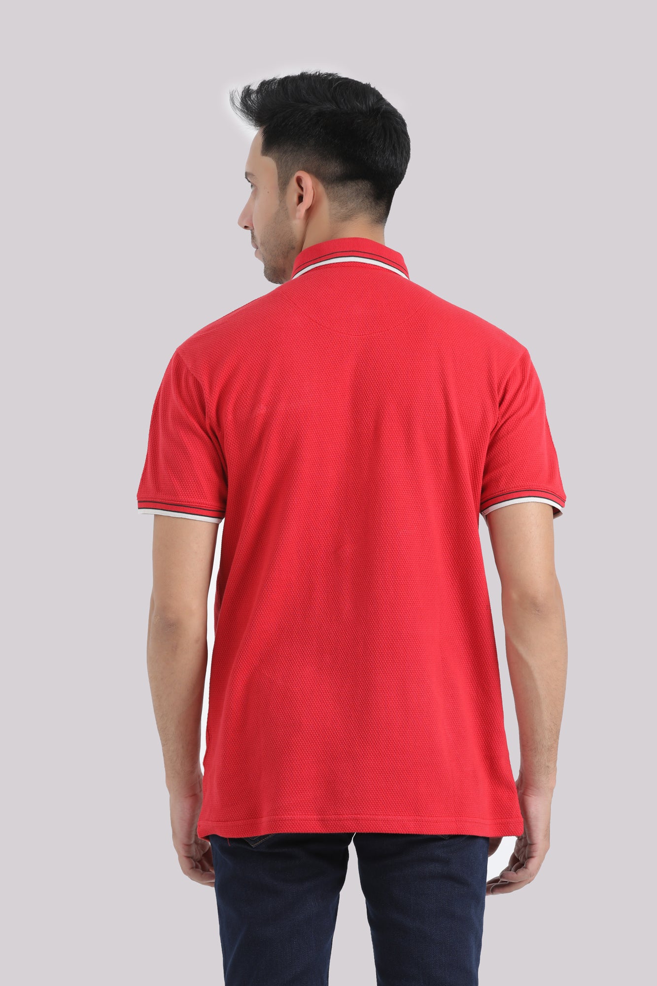 Contrast Textured Polo Shirt