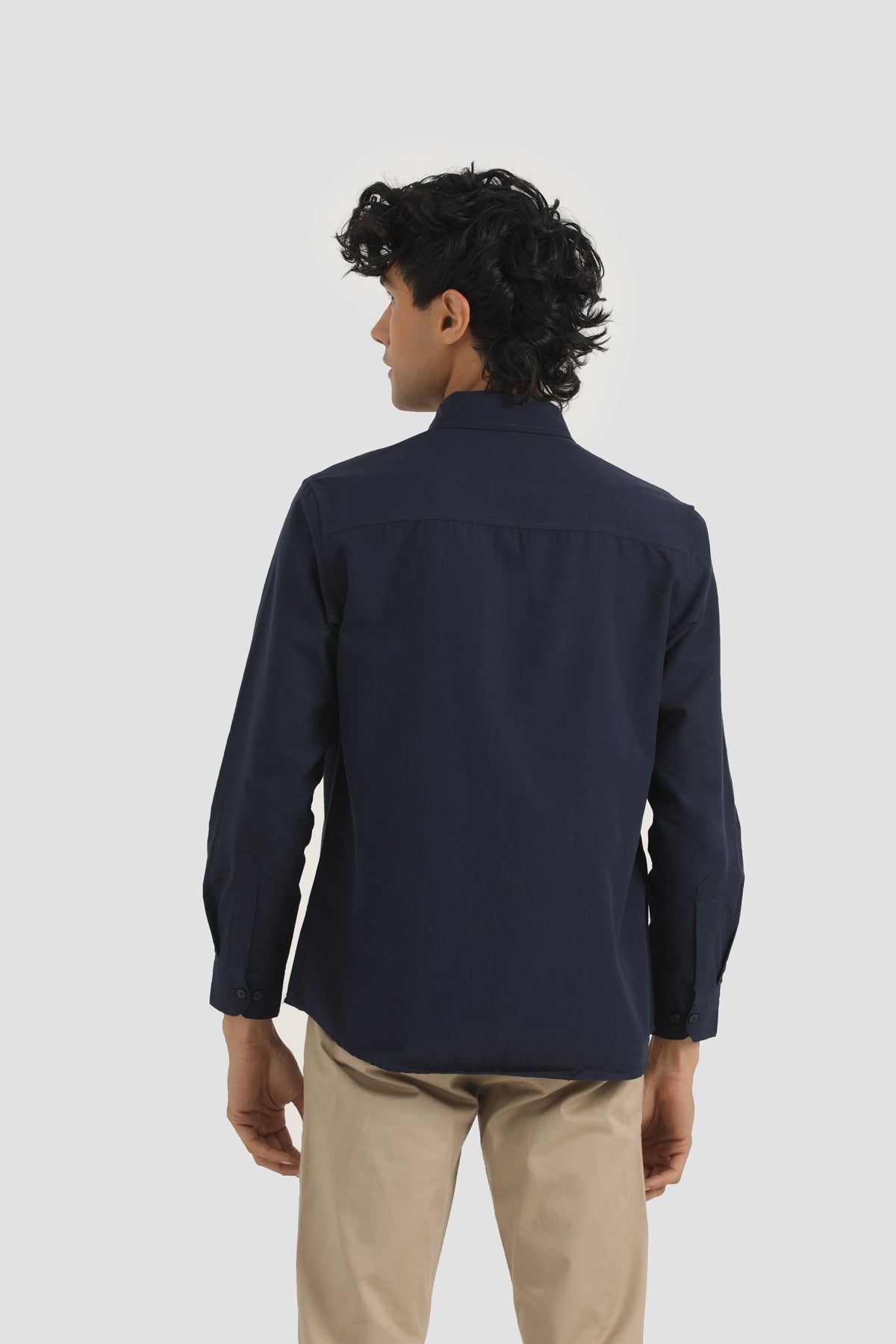 NAVY EMBROIDED LOGO SHIRT