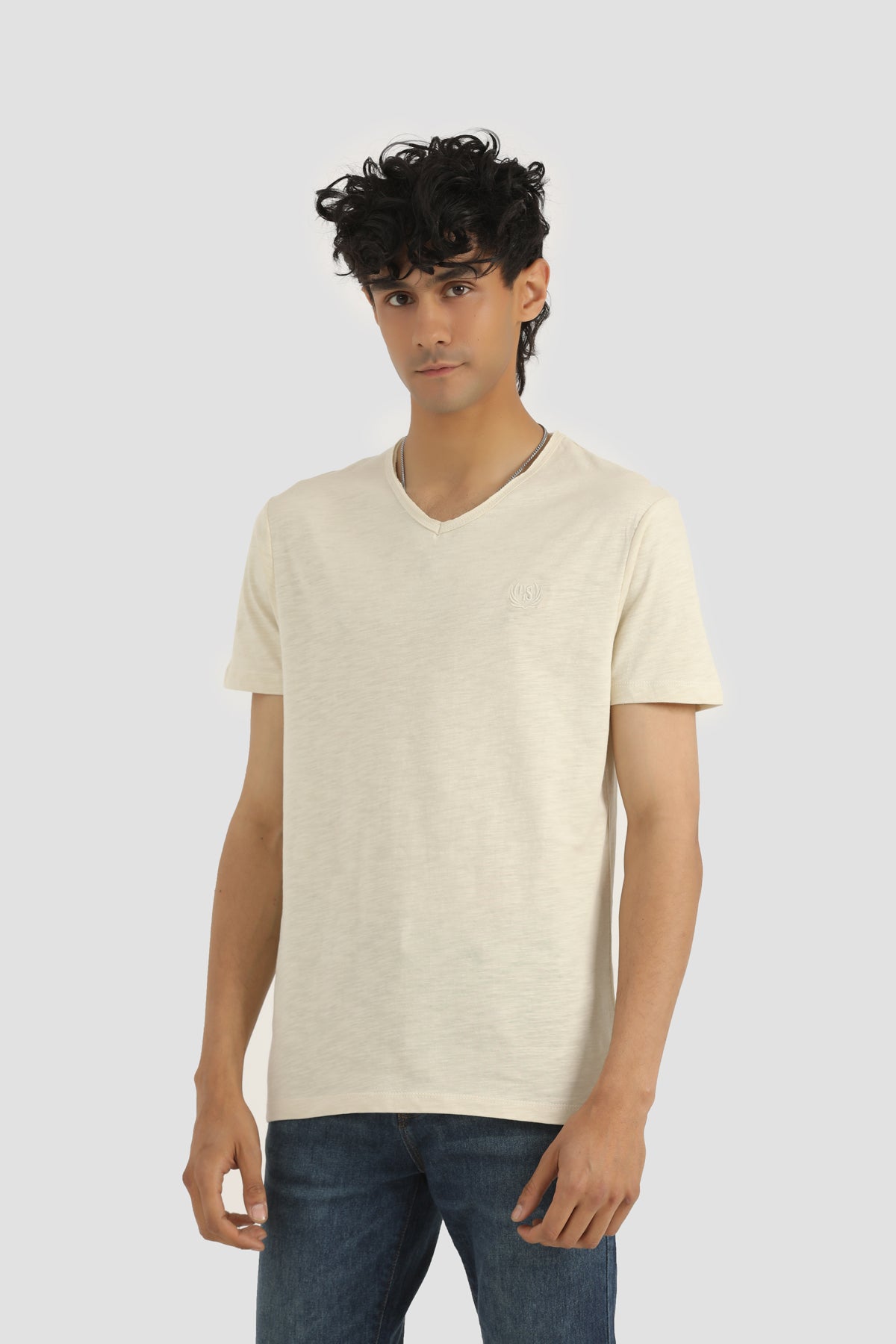 V NECK BASIC T-SHIRT