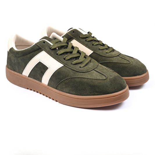 OLIVE SUEDE RETRO SNEAKER