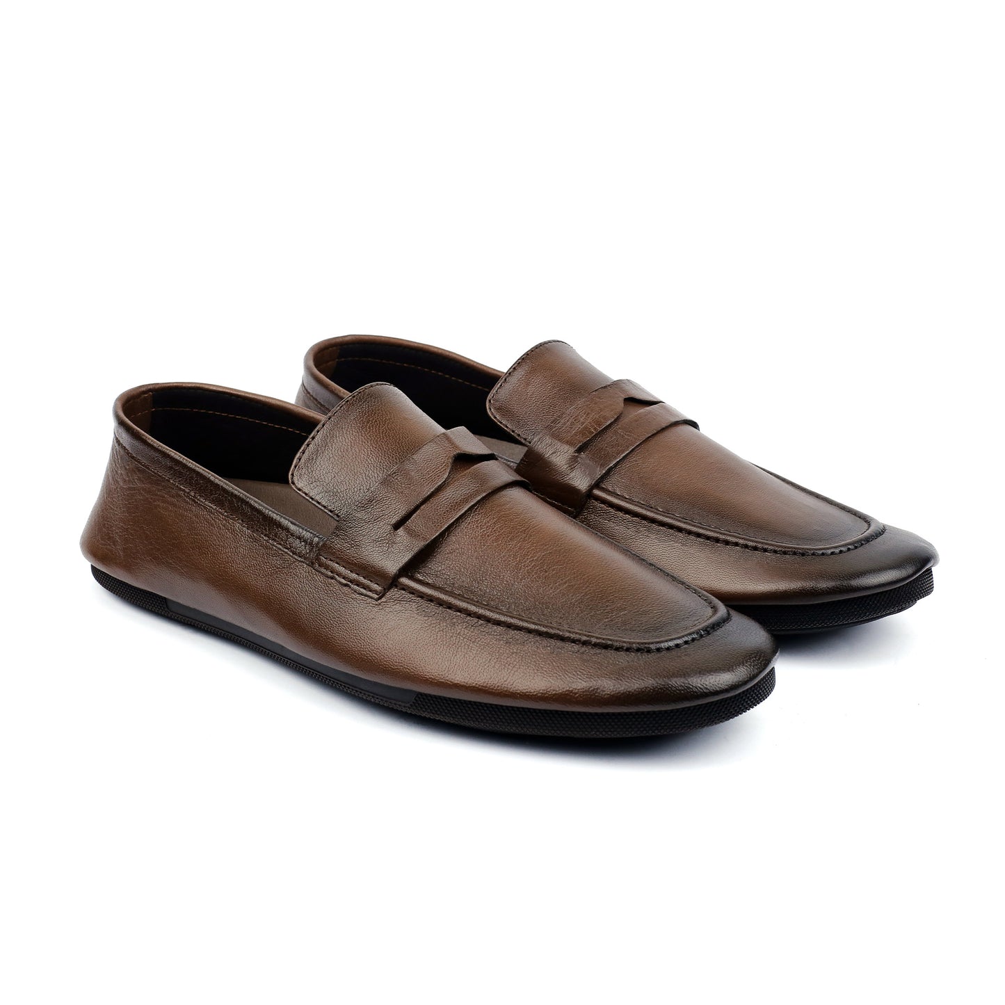 BROWN LEATHER FLEXIBLE SHOES