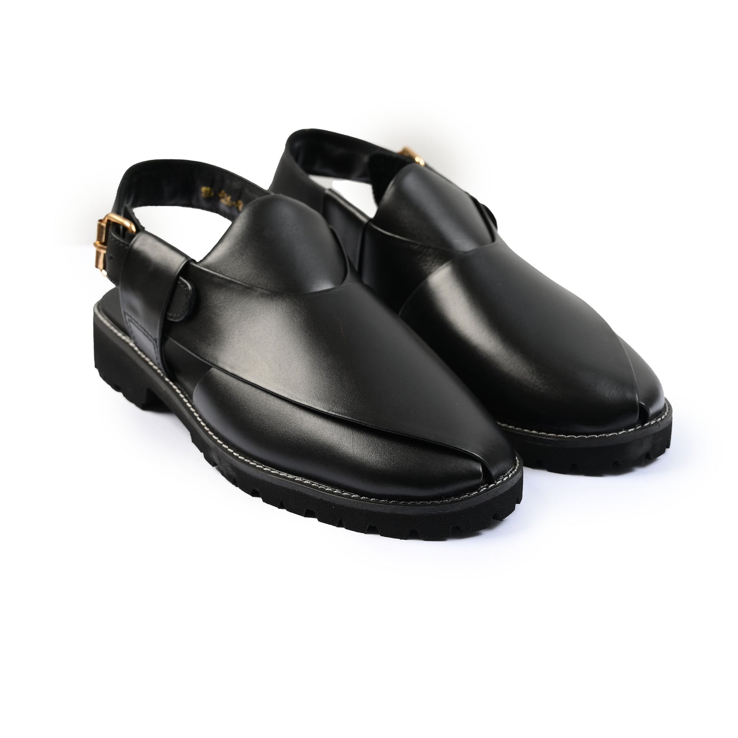 BLACK ANILINE LEATHER SANDAL