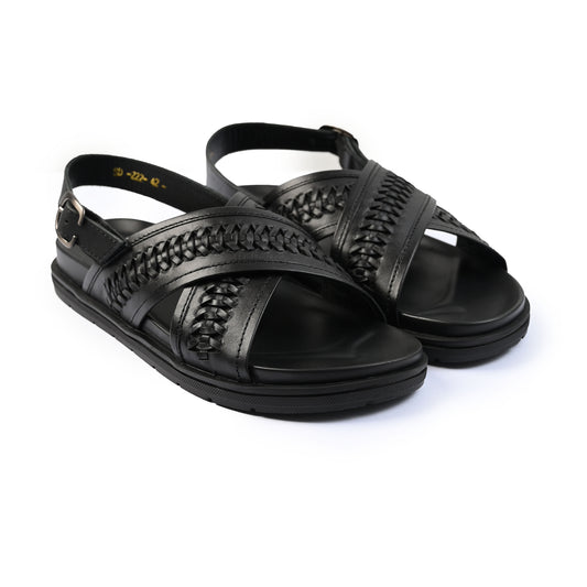 black comfort sandals