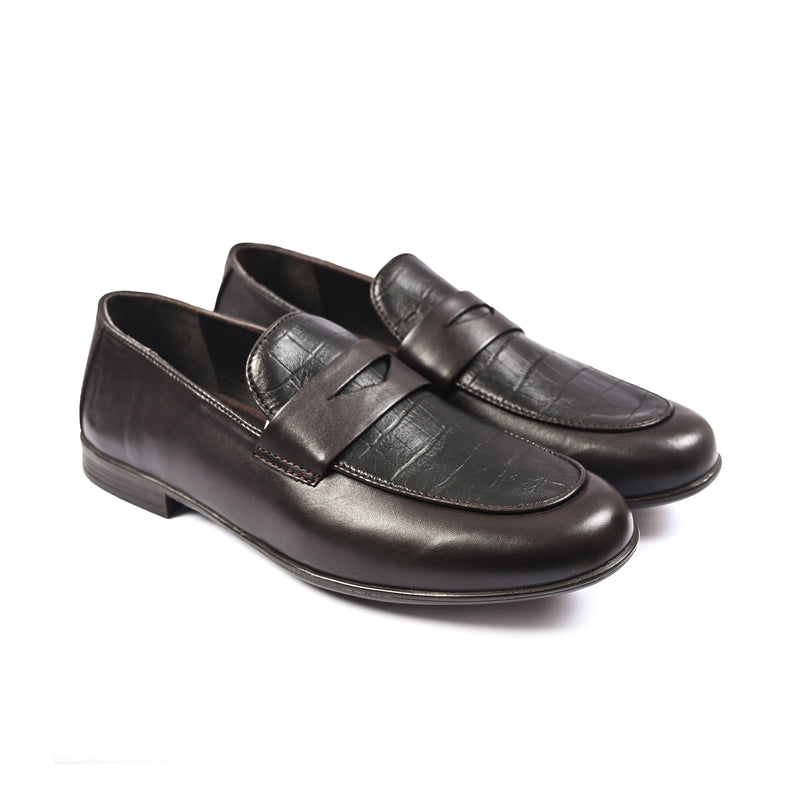 BROWN SPLIT LEATHER SHOES
