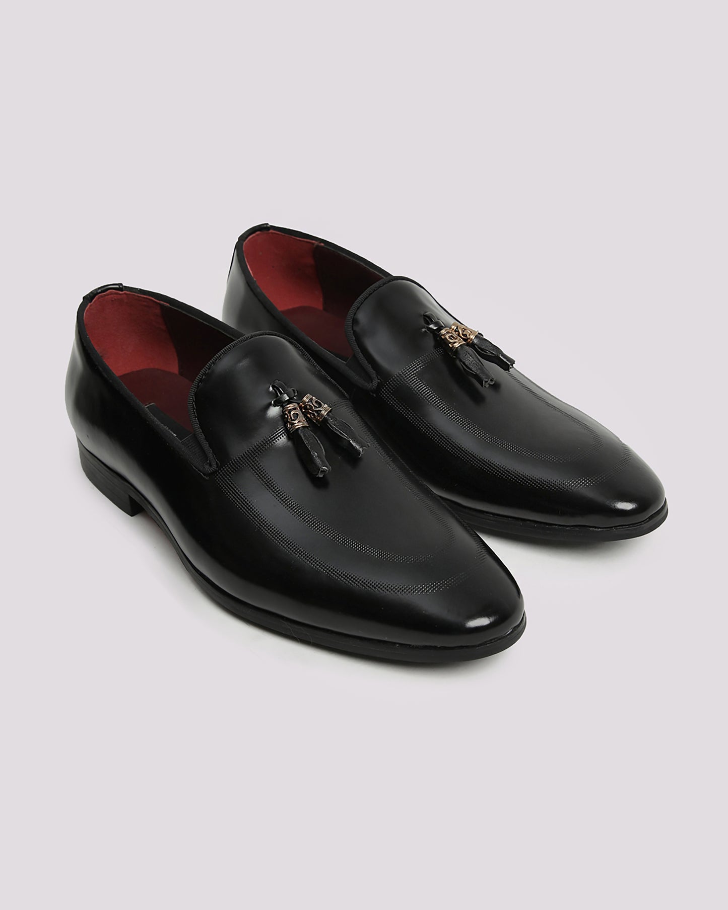 Black Textured Patent Shoes