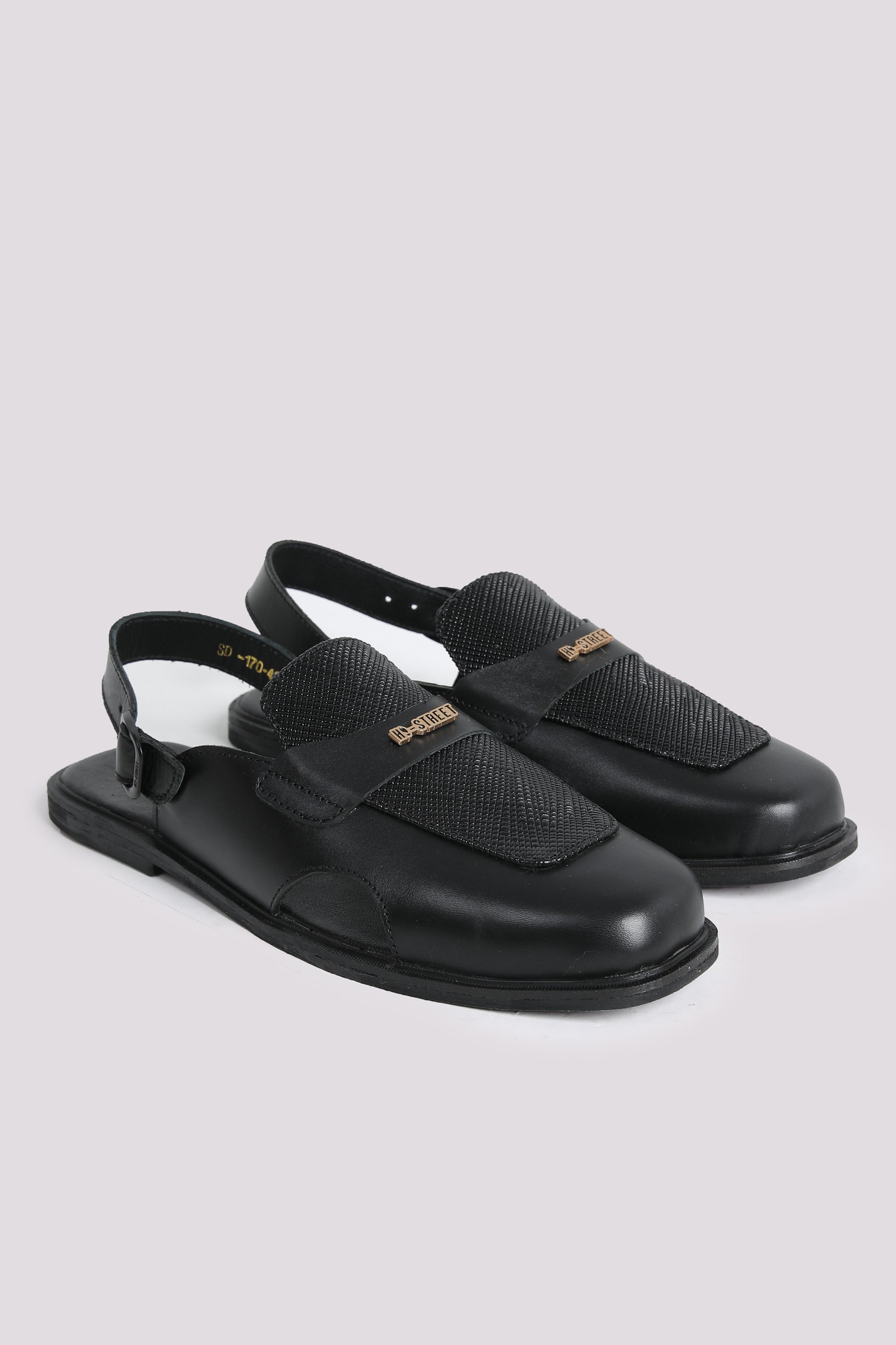 Black Snaffle Leather Sandal