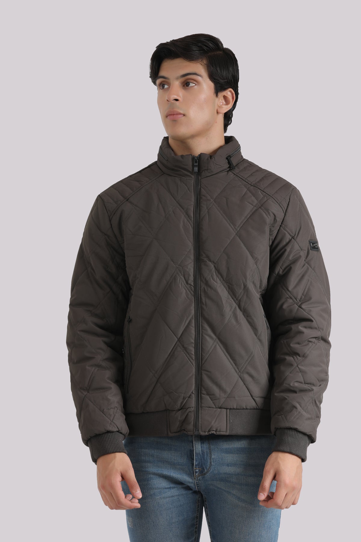 BROWN QUILTED JACKET