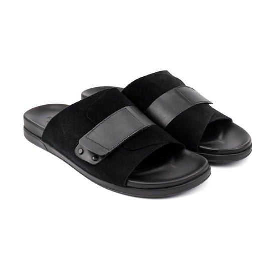 BLACK SUEDE COMFORT SLIPPER