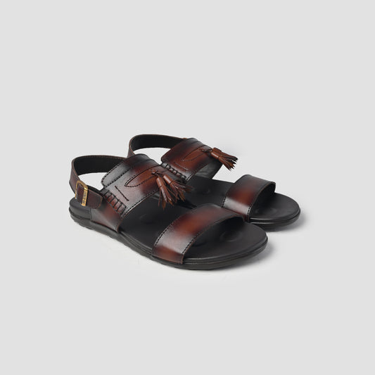 brown leather sandals