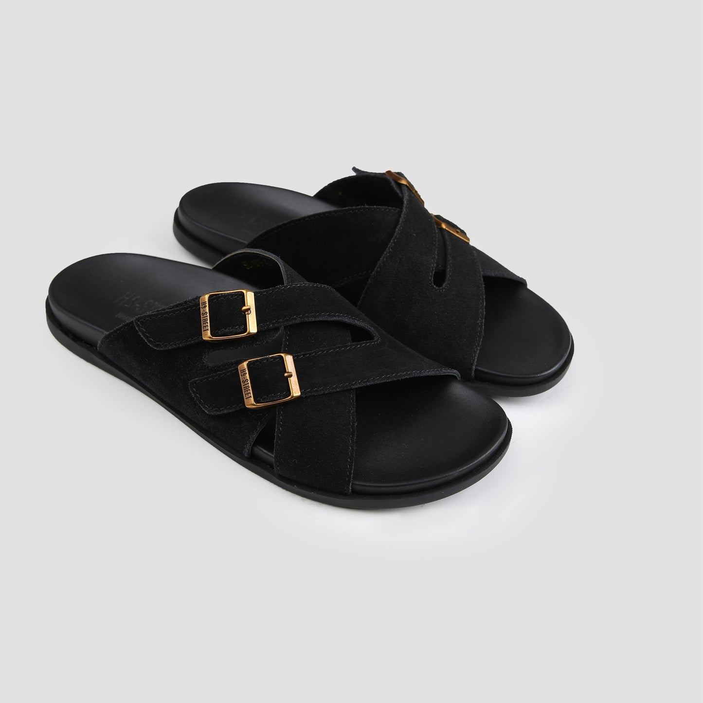 DOUBLE BUCKLE SUEDE SLIPPER