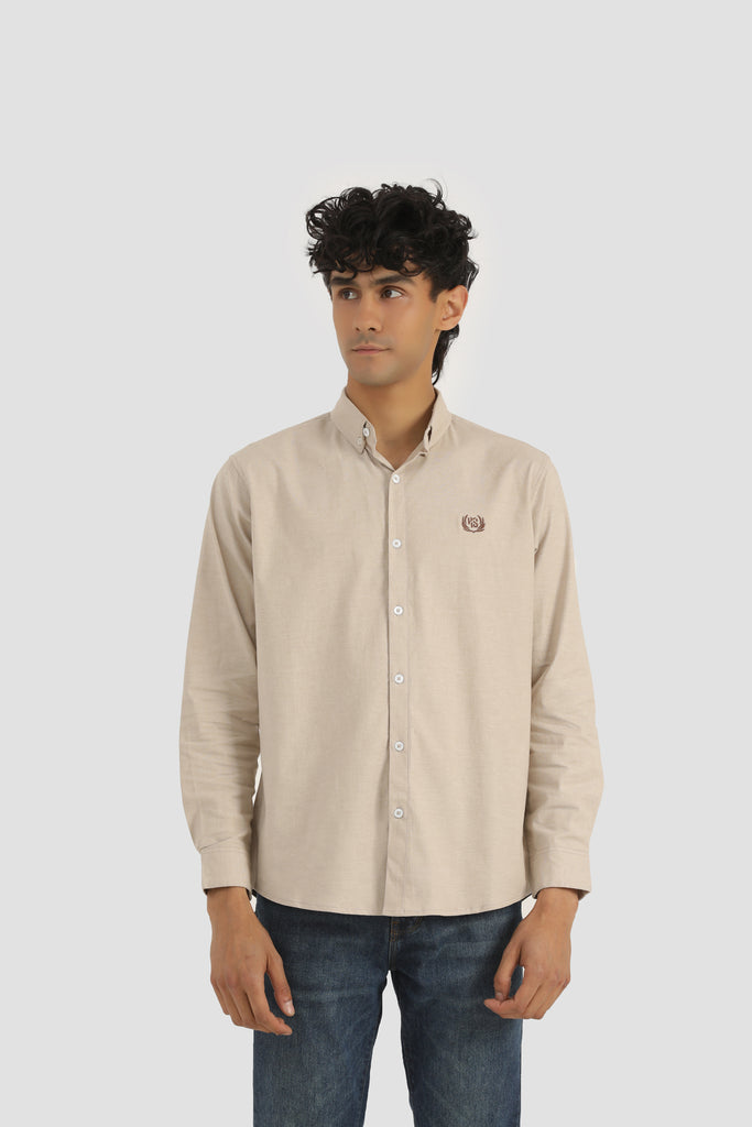 EMBROIDERED LOGO OXFORD SHIRT