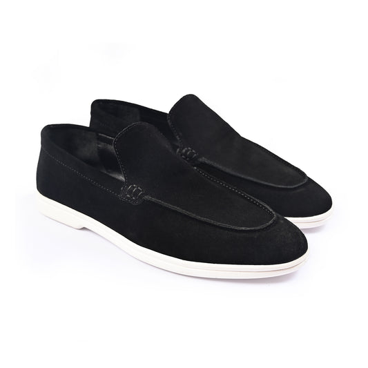 BLACK SUED OLD MONEY SHOES