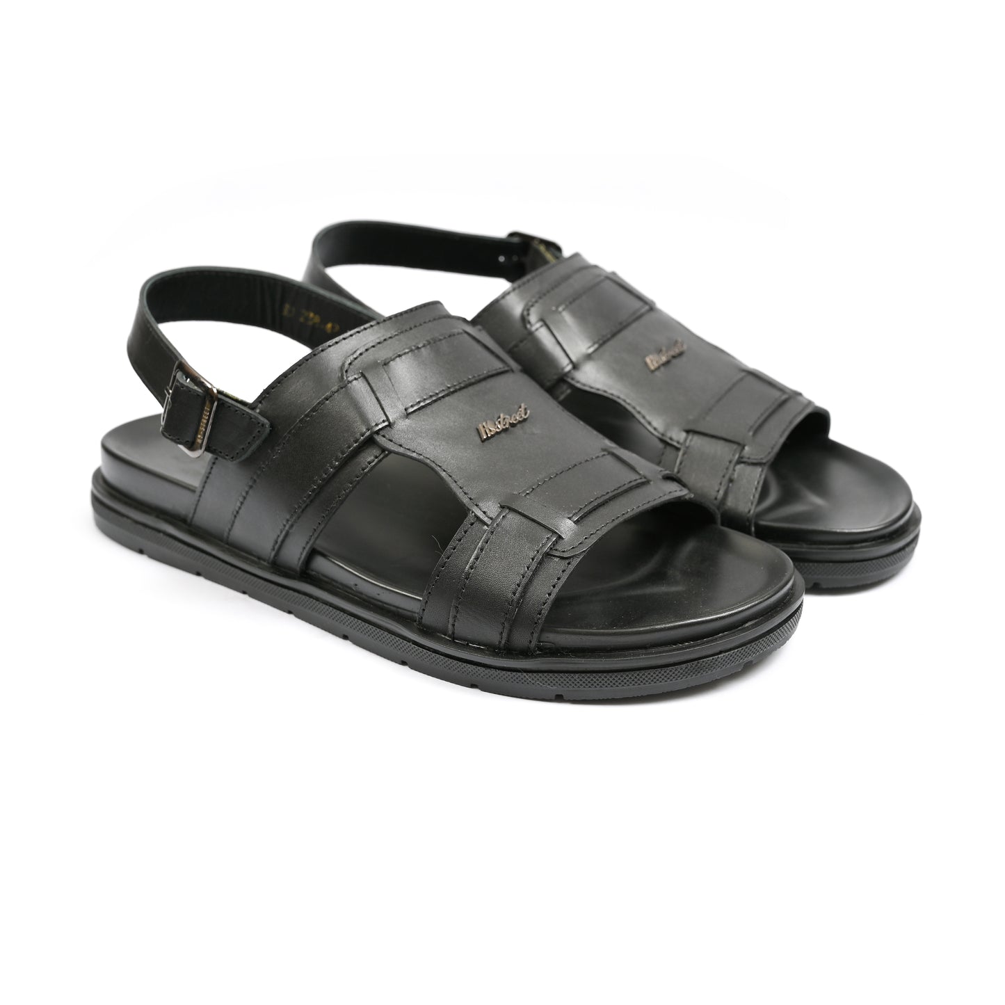 BLACK LEATHER EVA SANDAL