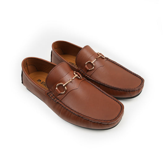 BROWN MOCCASIN WITH GOLDEN BUCKLE