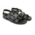 black leather shoes