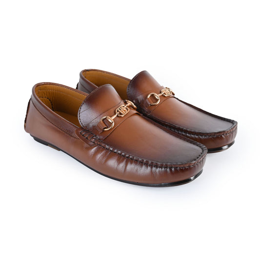 men's brown leather slip on shoes