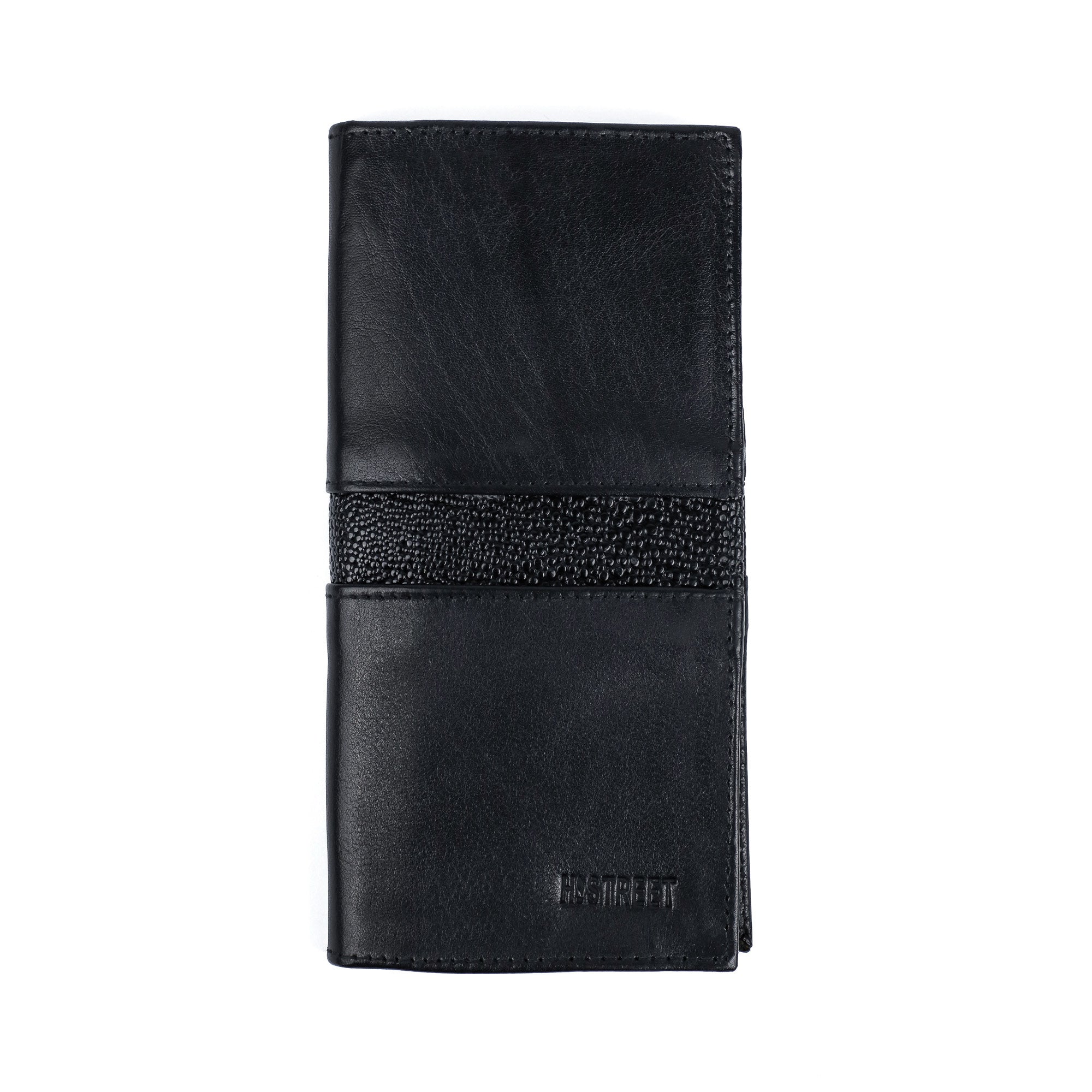 BLACK LEATHER LONG WALLET