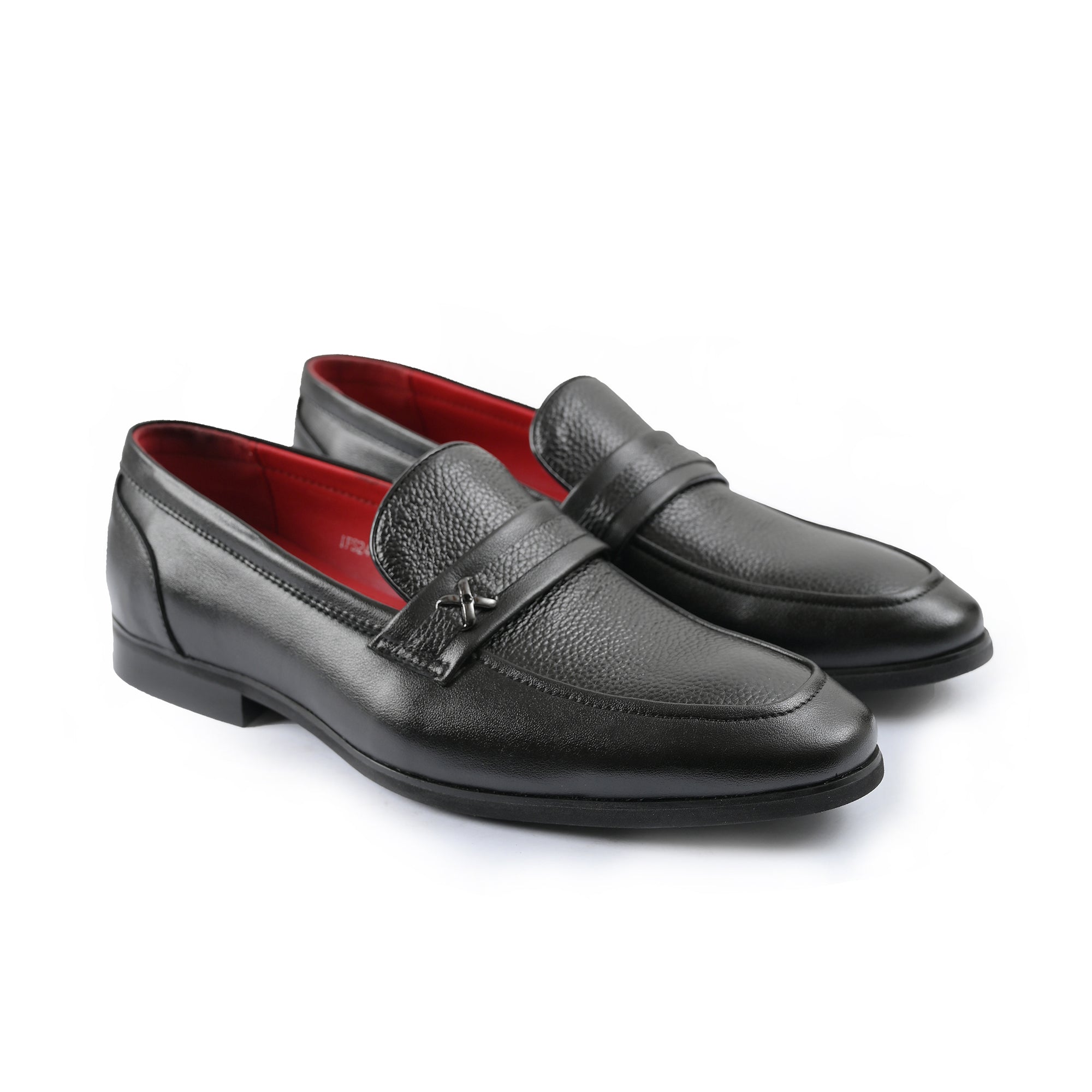 BLACK MILT TEXTURED SHOES