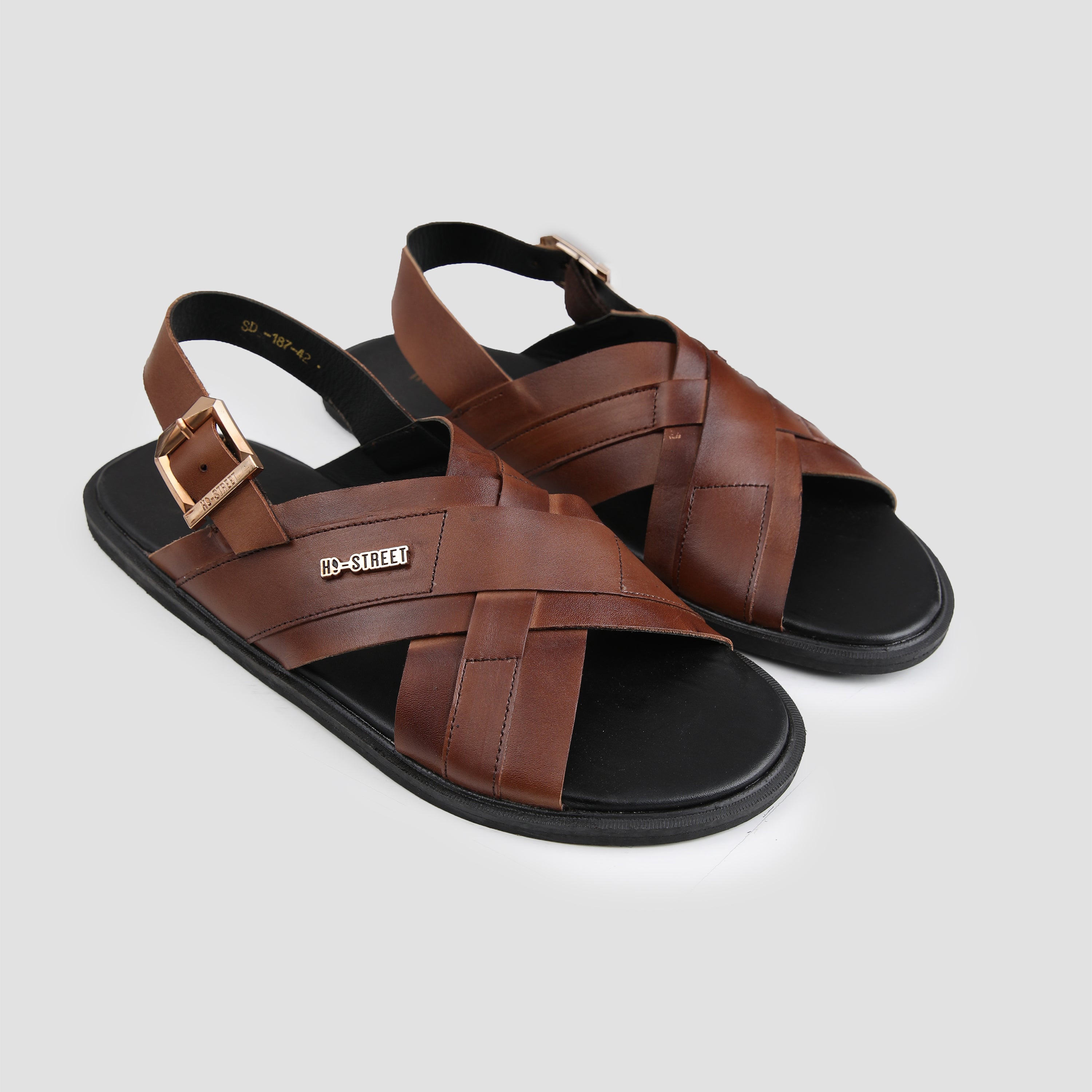 BROWN MULTI STRIPE SANDAL