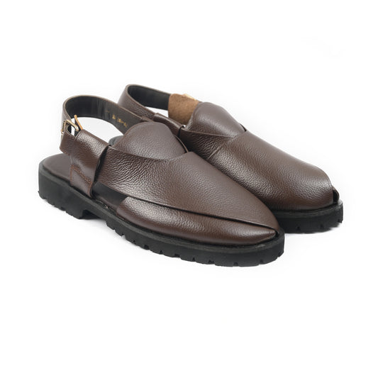 BROWN MILT LEATHER SANDAL