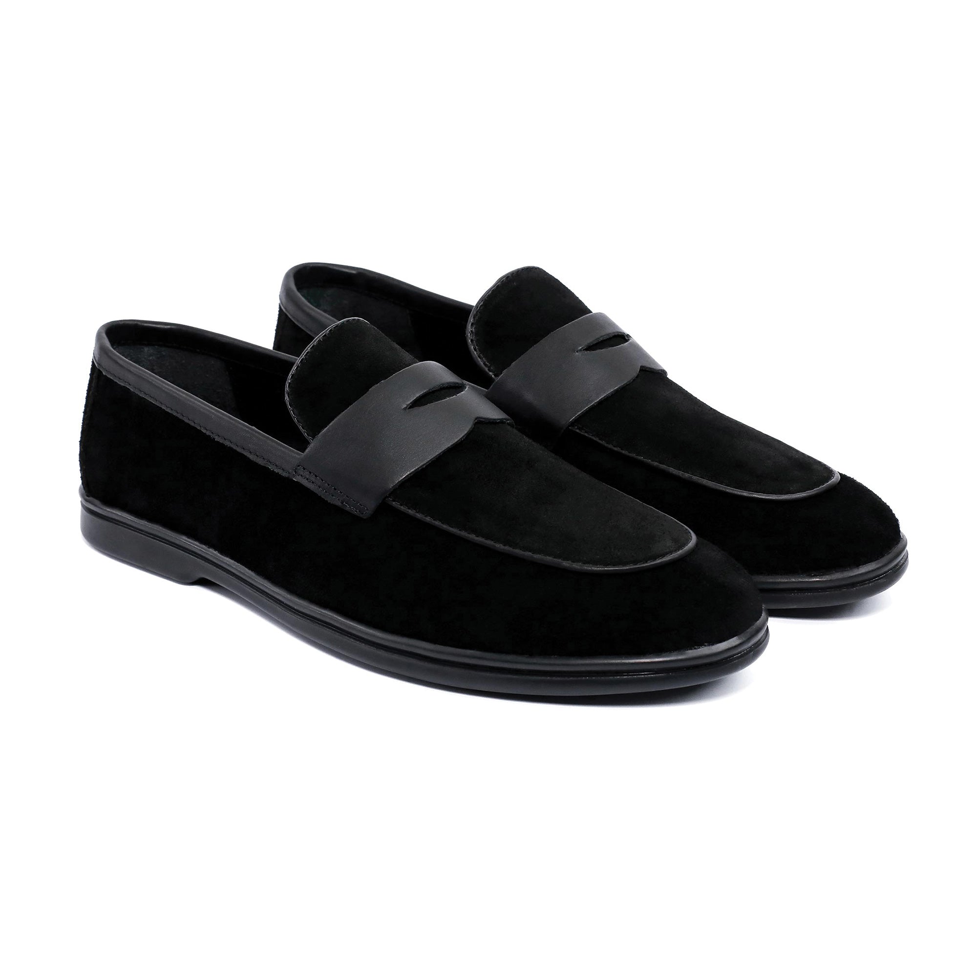 BLACK SUEDE LEATHER LOAFERS