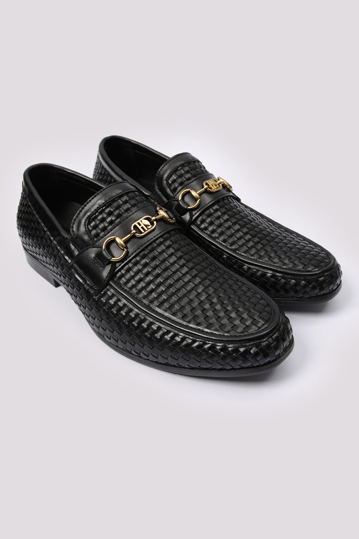 BLACK BRAIDED SNAFFLE LOAFER