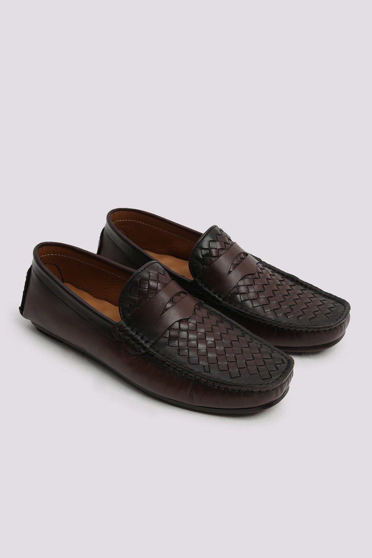 BROWN BRAIDED MOCCASIN