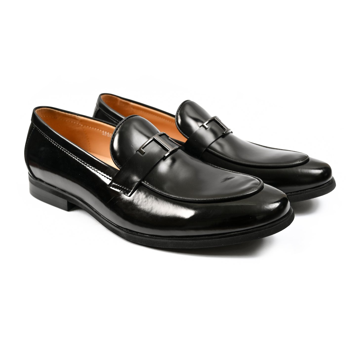 BLACK PATENT BUCKLE SHOES