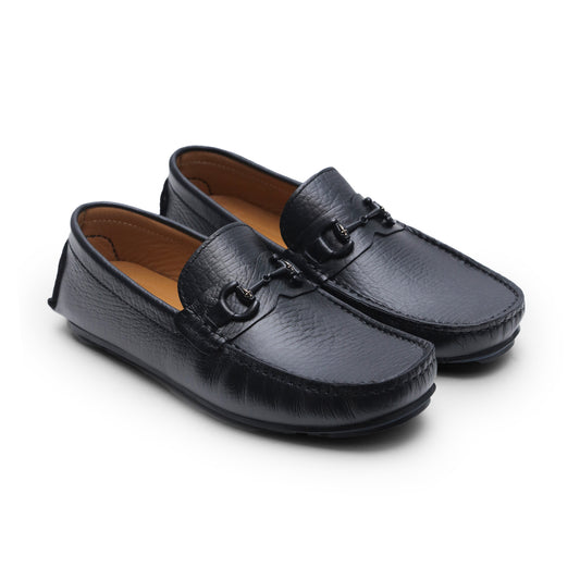 BLACK MILT LEATHER MOCCASIN