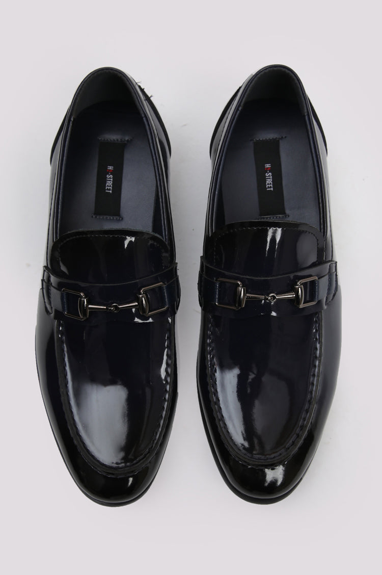 NAVY PATENT SHOES