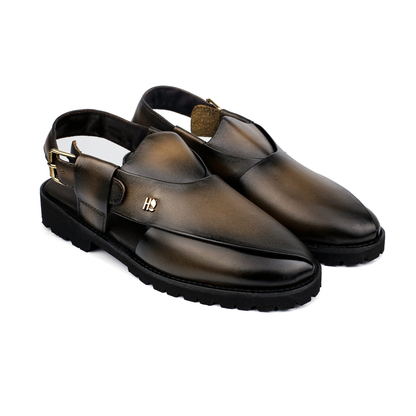 TWO TONE LEATHER SANDAL