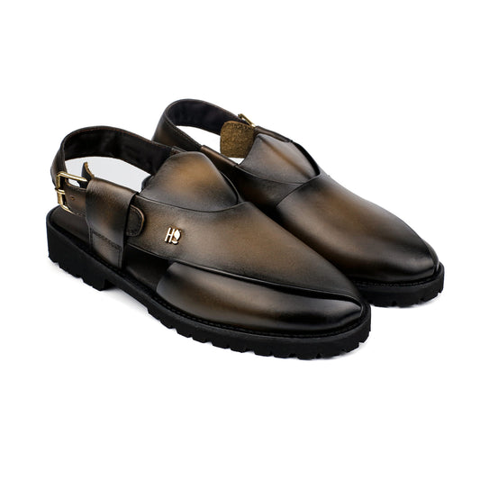 TWO TONE LEATHER SANDAL