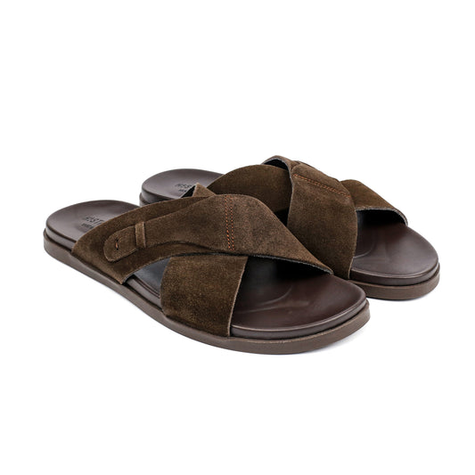 BROWN SUEDE LEATHER EVA SLIPPER