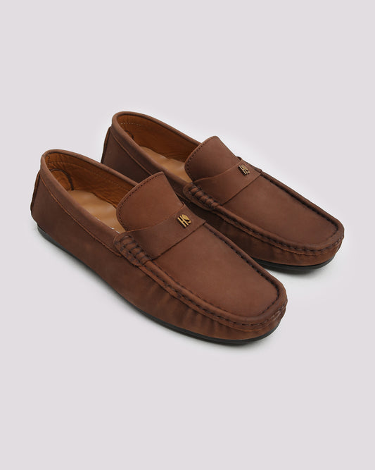 Suede Loafer With Penny Strap