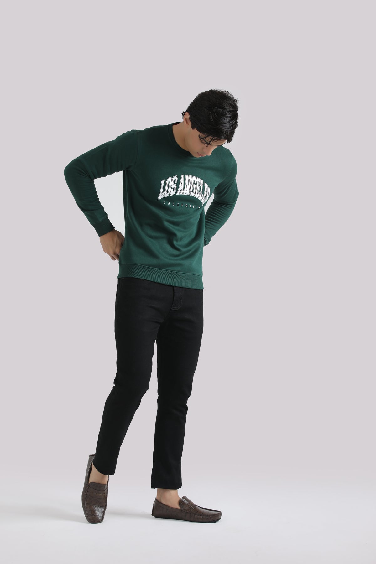 GREEN PRINTED SWEAT SHIRT