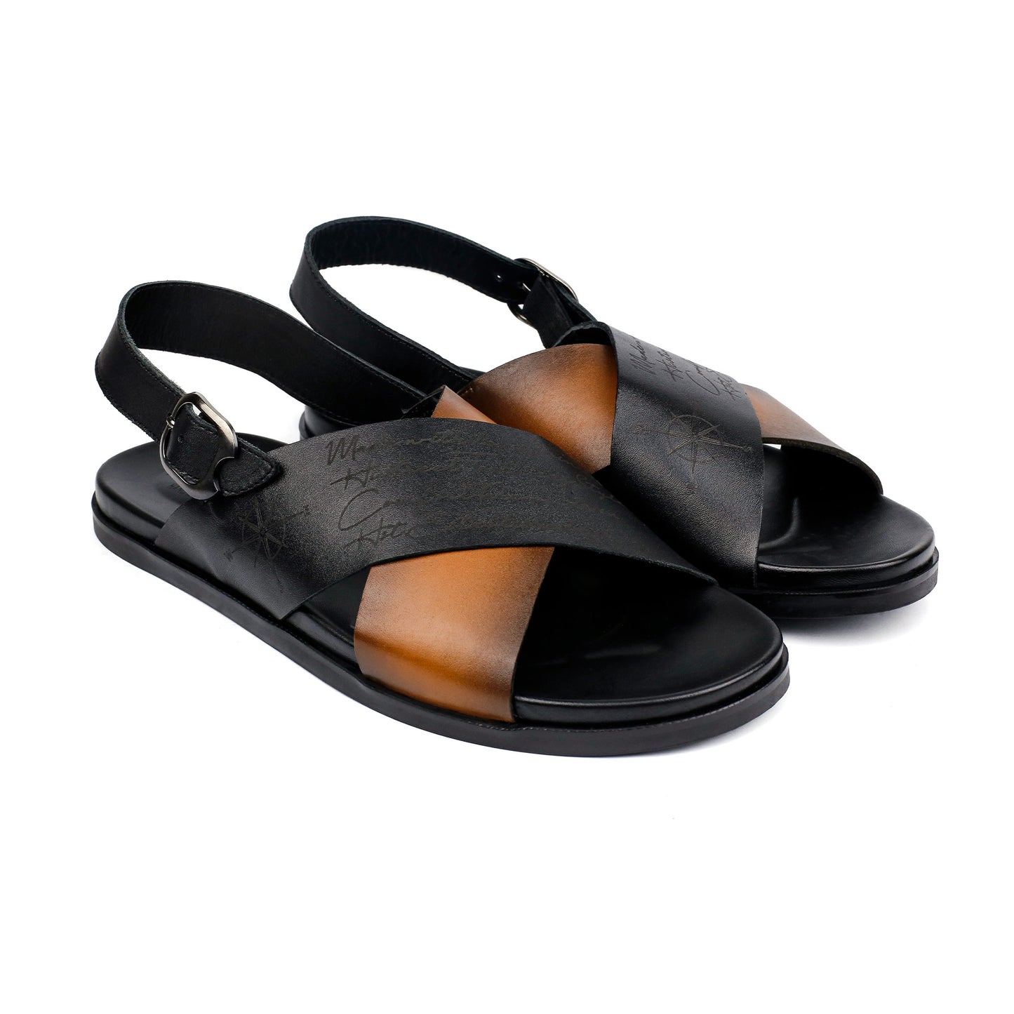 WRITING LEATHER EVA SANDAL