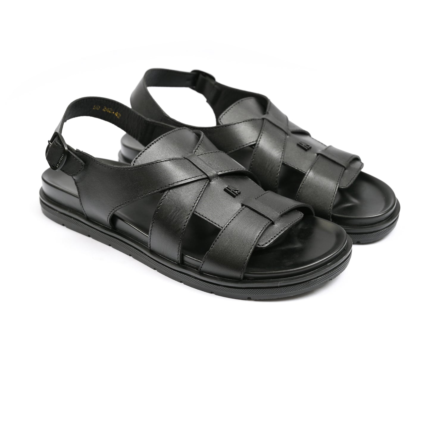 BLACK LEATHER EVA SANDAL