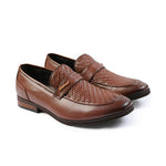 BROWN BRAIDED VAMP SHOES