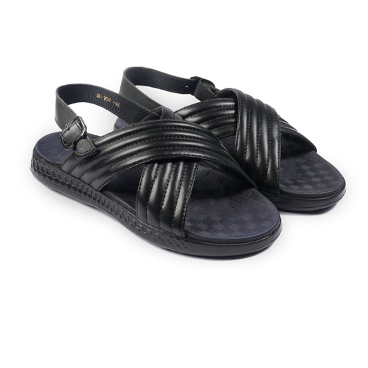 BLACK ANILINE LEATHER SANDAL